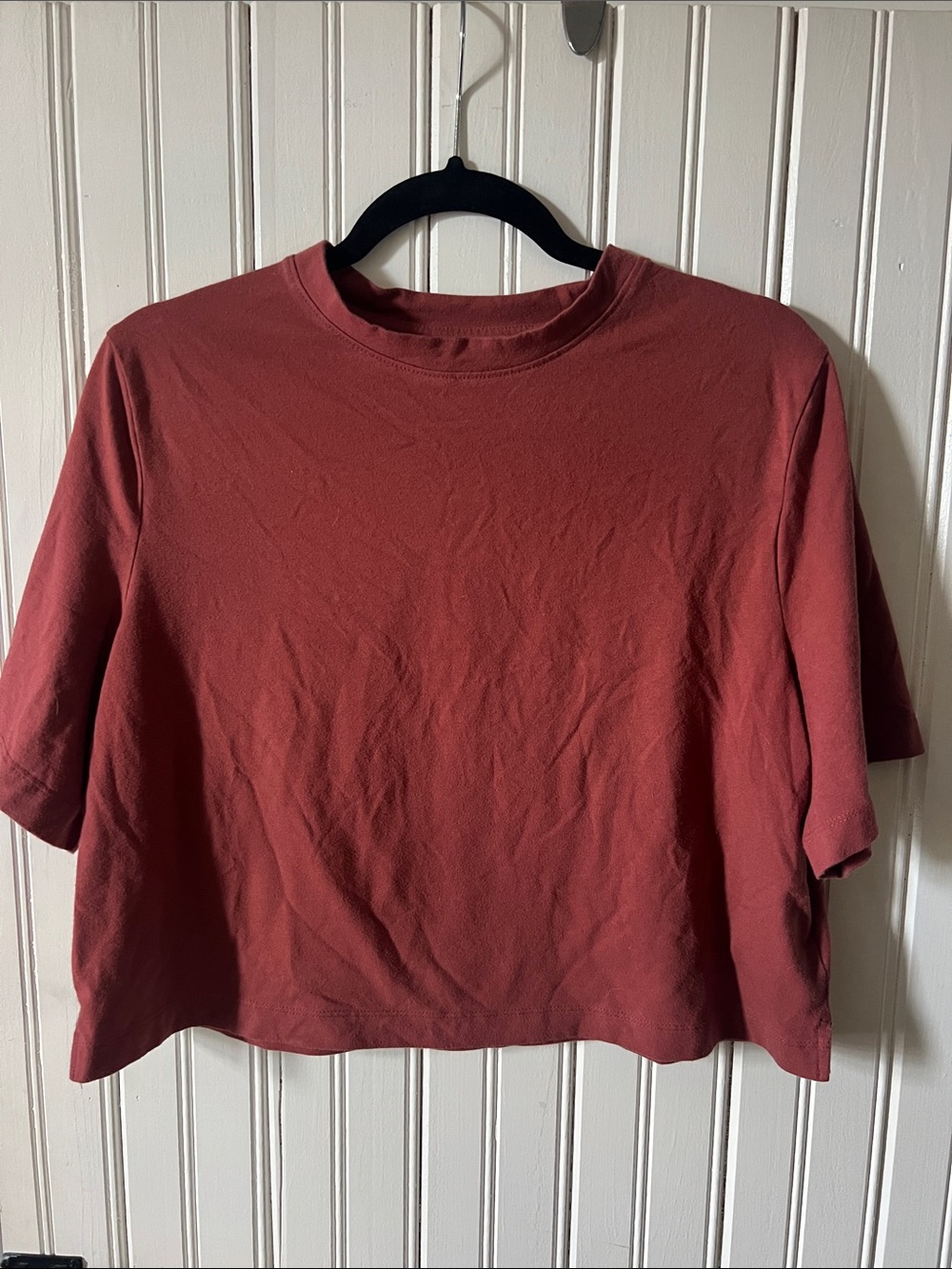 A New Day Women's Brick Red Boxy Short-Sleeve Top